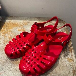 Kali Angel Low Red Jelly Sandals Womens Size 8